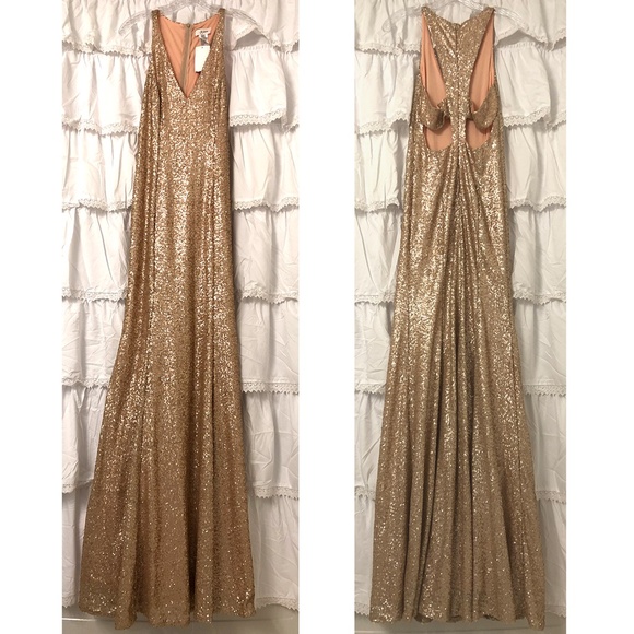 NWT Jay X Jay Godfrey Jemma Gown nude sequin 2 - Picture 4 of 6